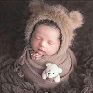 Newborn bear photography prop set